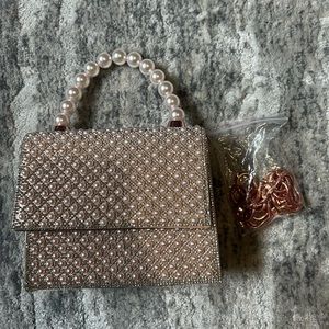 Pink and Rose Gold Pearl purse